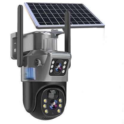 DualGuard Solar 4K Wireless Security Camera with Triple Lens & 10x Zoom