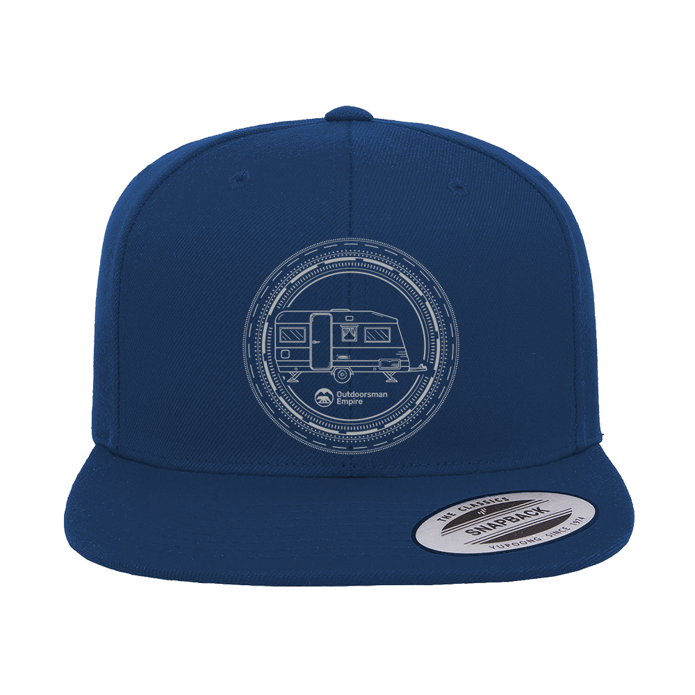 Camping Kaleidoscope Embroidered Flat Bill Cap