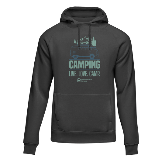 Sudadera unisex con capucha "Camping Live Love Camp"