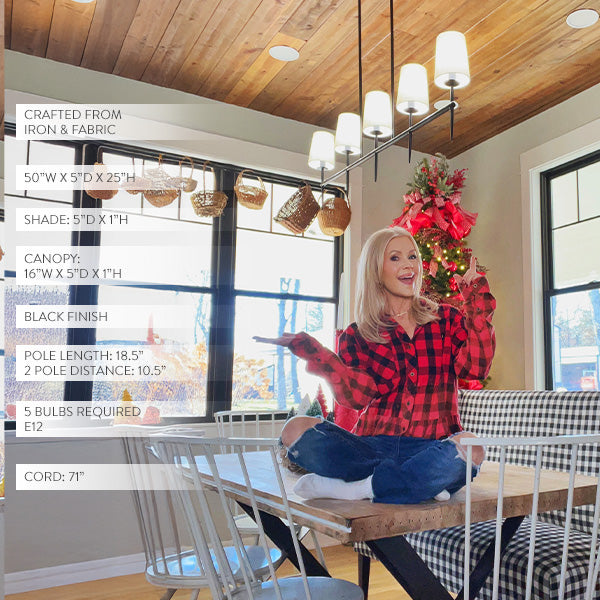 5-Light Linear Modern Chandelier