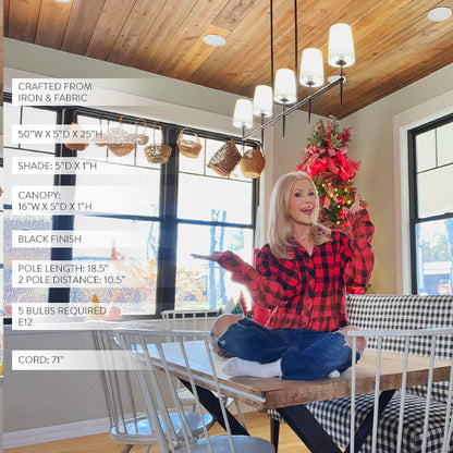 5-Light Linear Modern Chandelier