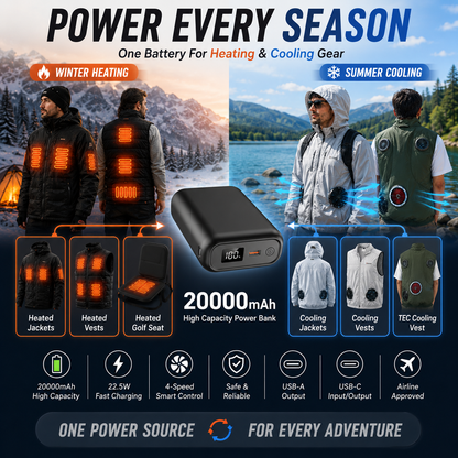 LITEGUEST 20,000mAh Power Bank | Heated & Cooling Gear Ready