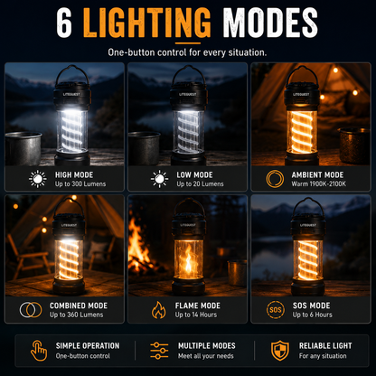 LITEGUEST Portable Camping Lantern – Rechargeable LED Tent Light
