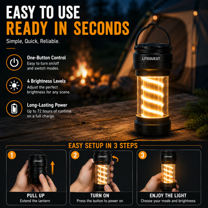 LITEGUEST Portable Camping Lantern – Rechargeable LED Tent Light