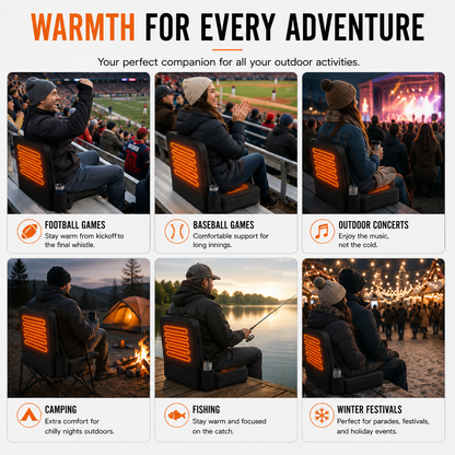 LITEGUEST Heated Stadium Seat with Back Support | USB Powered