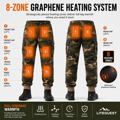 LITEGUEST 8-Zone Heated Hunting Cargo Pants | 3-Zone Heat Control