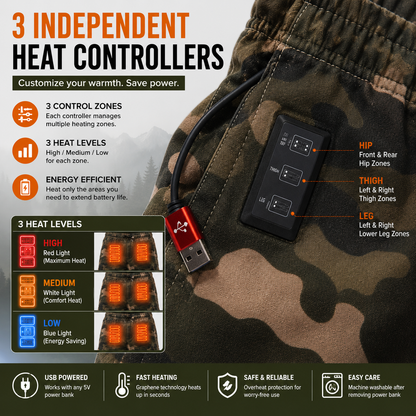 LITEGUEST 8-Zone Heated Hunting Cargo Pants | 3-Zone Heat Control
