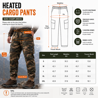 LITEGUEST 8-Zone Heated Hunting Cargo Pants | 3-Zone Heat Control
