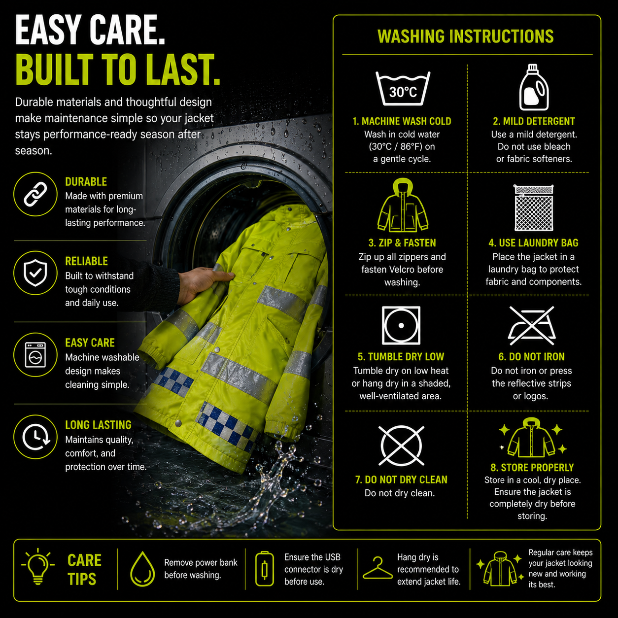 LITEGUEST 8-Zone Heated Reflective Jacket | Outdoor Utility Coat