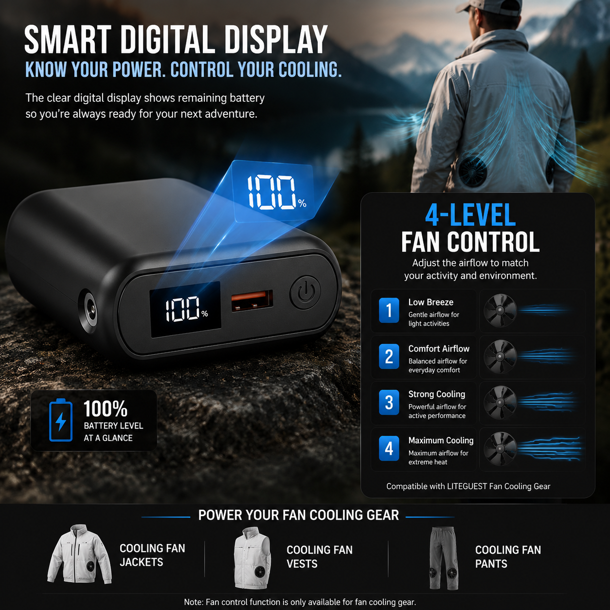 LITEGUEST 20,000mAh Power Bank | Heated & Cooling Gear Ready