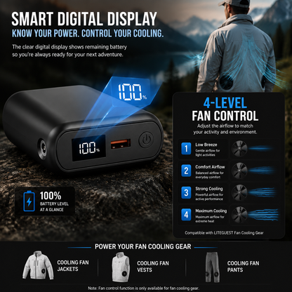 LITEGUEST 20,000mAh Power Bank | Heated & Cooling Gear Ready