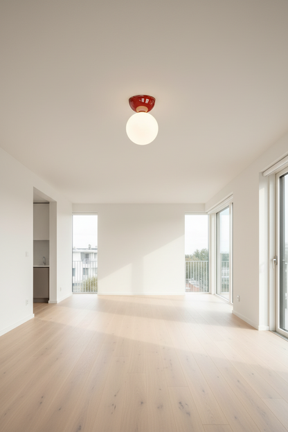 Bauhaus Dome Ceiling Light Cream Flush Mount Lamp for Hallway Balcony Entryway