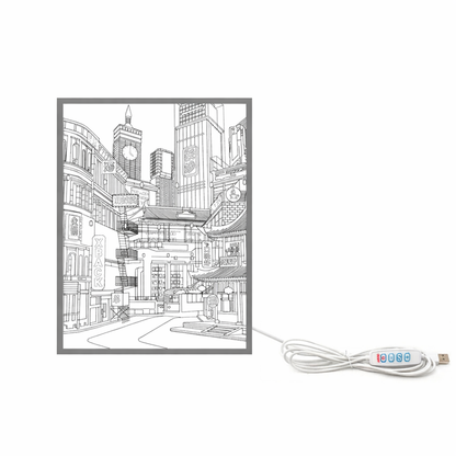 LED Cityscape Night View Light Painting USB Dimmable Wall Art Lamp Home Decor