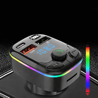 Bluetooth 5.0 FM Transmitter Car Charger with PD QC3.0 Fast Charging and Type C Adapter
