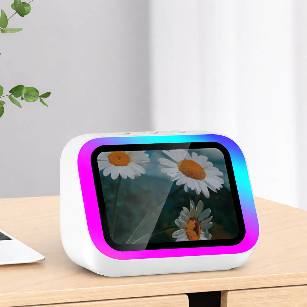 Smart Alarm Clock Bluetooth Speaker with Night Light Weather Display Music Player