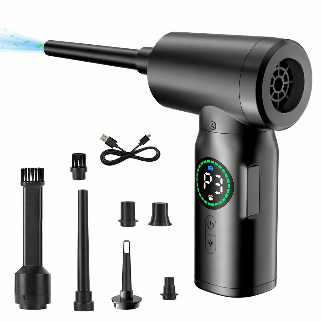 7500mAh Portable Air Duster – Cordless Compressed Blower & Vacuum for PC Keyboards