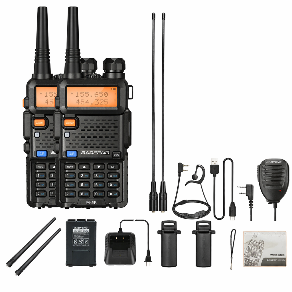 8W Multi Band Walkie Talkie Long Range Two Way Radio USB C Handheld