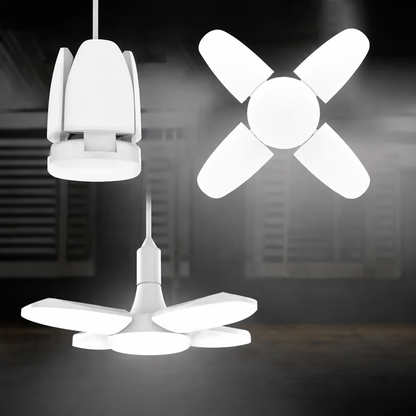 E27 Foldable LED Garage Light Fan Bulb 6500K Deformable Ceiling Lamp