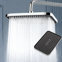 14" High Pressure Rain Shower Head Top Spray 360° Swivel Water Saving Flow
