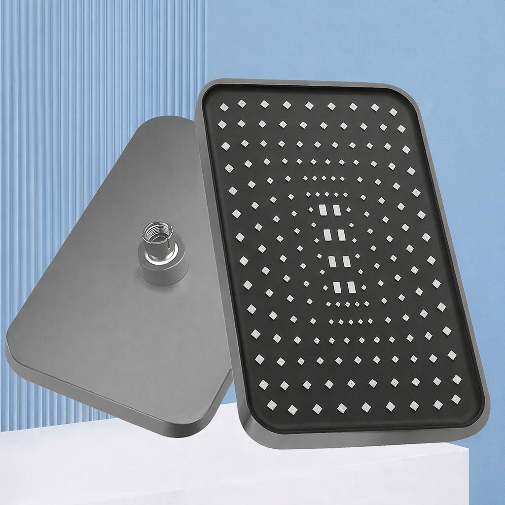 14" High Pressure Rain Shower Head Top Spray 360° Swivel Water Saving Flow