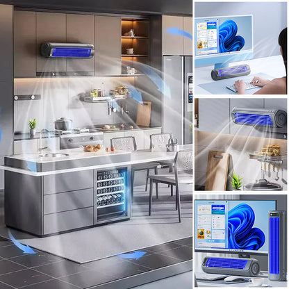 Portable Air Conditioner Fan Rechargeable Wall Mount Cooling Fan 2000mAh