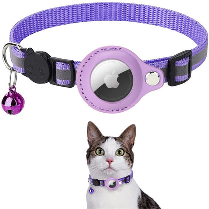 Reflective Cat Collar with GPS Tracker Holder Breakaway Safety Collar