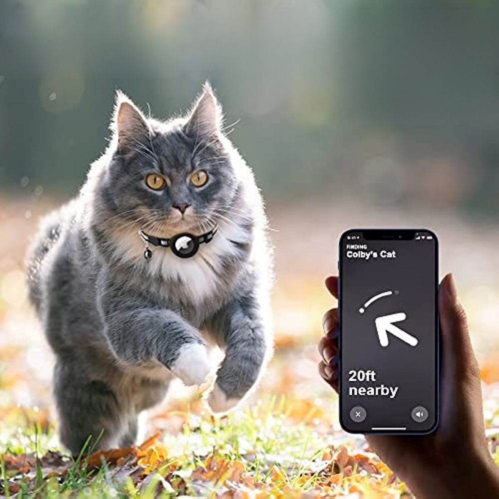 Reflective Cat Collar with GPS Tracker Holder Breakaway Safety Collar