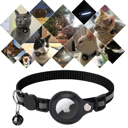 Collar reflectante para gatos con soporte para localizador GPS, collar de seguridad separable
