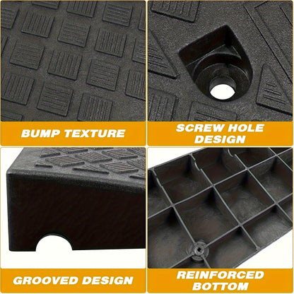 2PCS Heavy Duty Curb Ramp Portable Non-Slip Driveway Ramp for Car Wheelchair