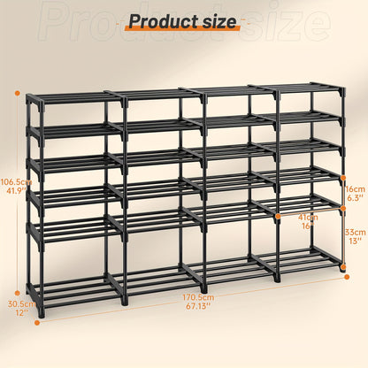 Stackable Shoe Rack Bookshelf Storage Shelf Freestanding Organizer for Entryway