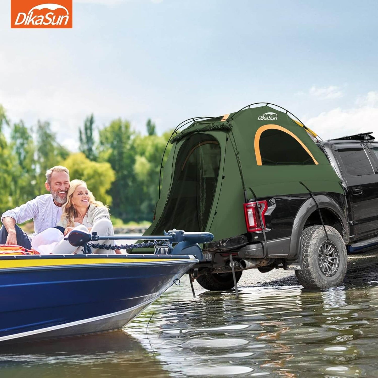 5.5-6.7ft Easy Setup Pickup Truck Bed Tent,Green
