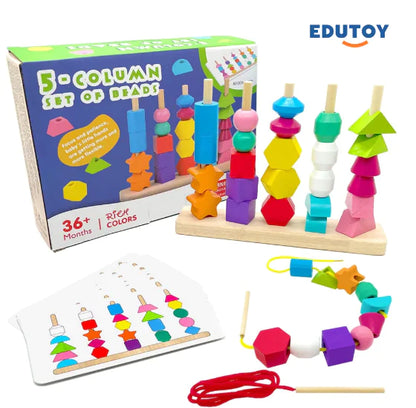 Montessori Stacker — Wooden Geometric Shapes Learning Toy