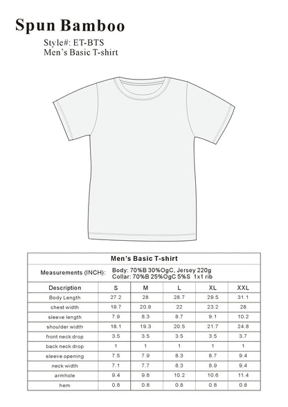 T-shirt à poche en viscose de bambou et coton biologique pour homme