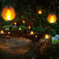 Waterproof Solar Flickering Flame Lantern – Hanging Outdoor Lights for Patio, Yard & Garden