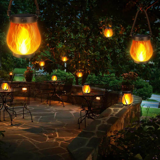 Waterproof Solar Flickering Flame Lantern – Hanging Outdoor Lights for Patio, Yard & Garden