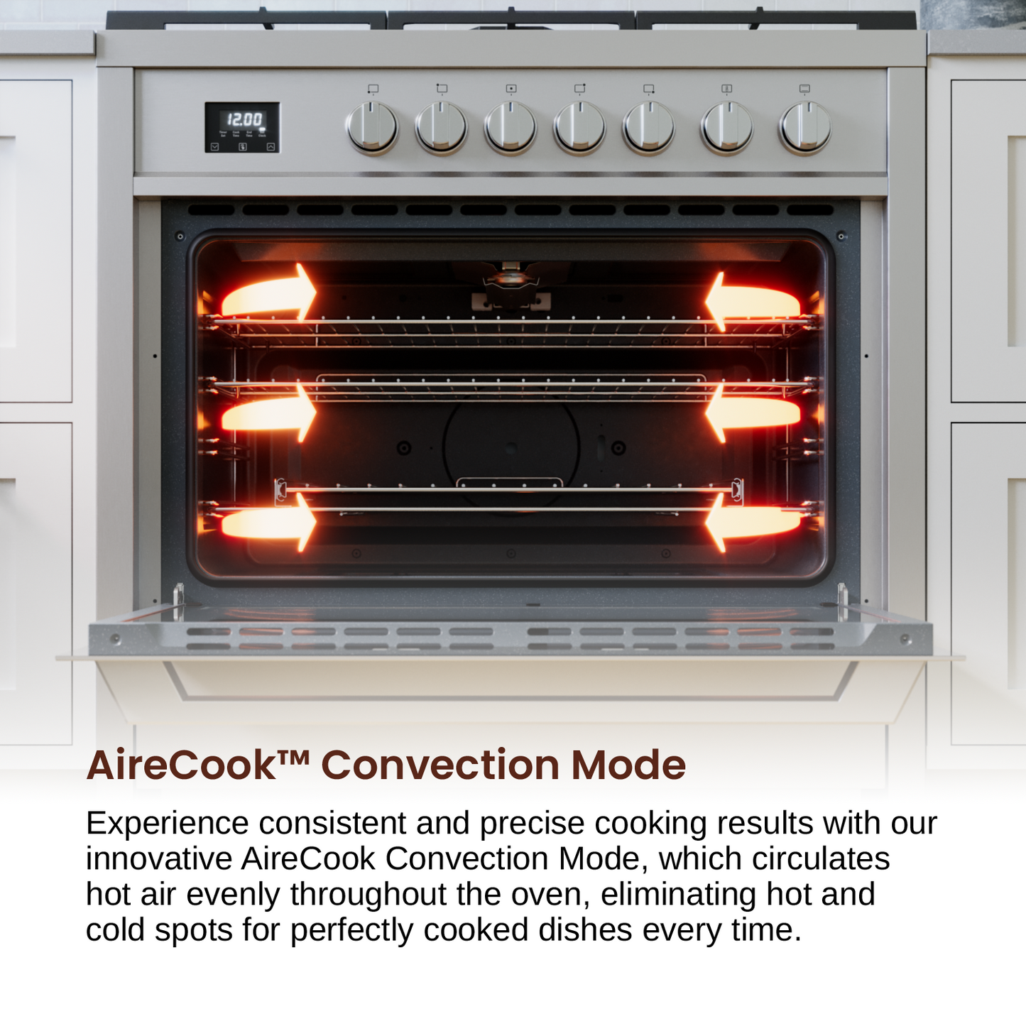 Cuisinière à gaz Rangaire 36" avec four à convection et four encastrable en acier inoxydable RRG361TS