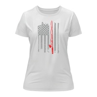 Fishing Rod American Flag T-Shirt for Women