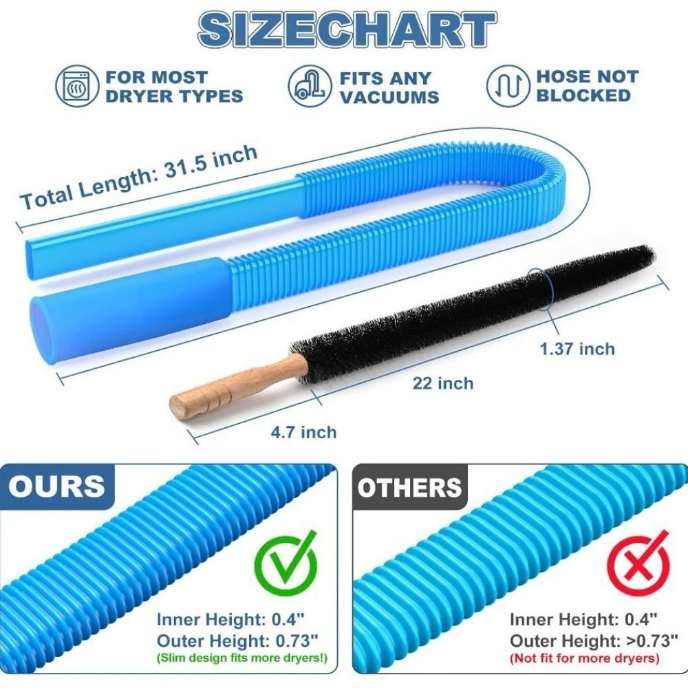 Flexible Dryer Vent Cleaning Brush Long Reach Lint Removal Tool 114cm