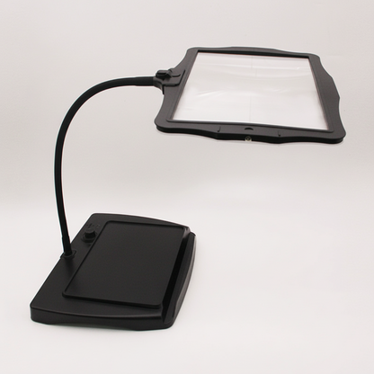 LED Floor Lamp with 3X Magnifying Lens & Adjustable Arm | Modern Black Standing Lamp for Precision Tasks