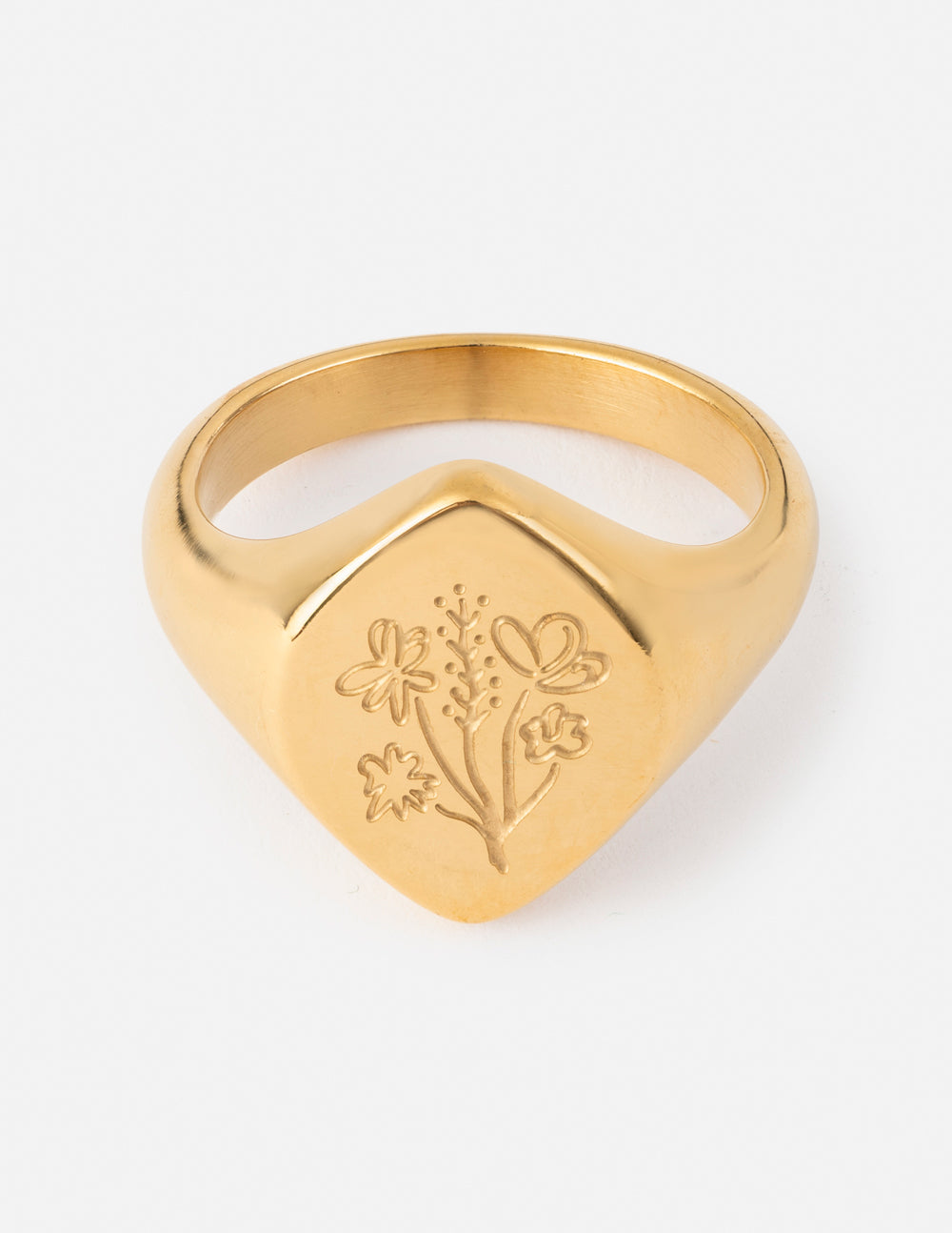 Bague Sceau Fleurie