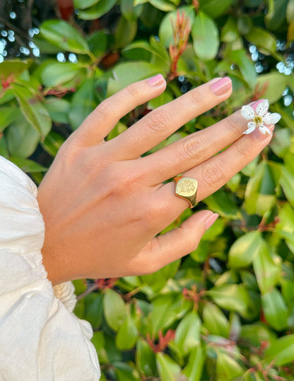 Bague Sceau Fleurie