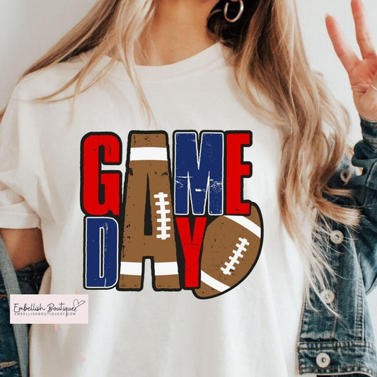 Football rouge et bleu - Tee-shirt, sweatshirt et sweat à capuche Jour de match