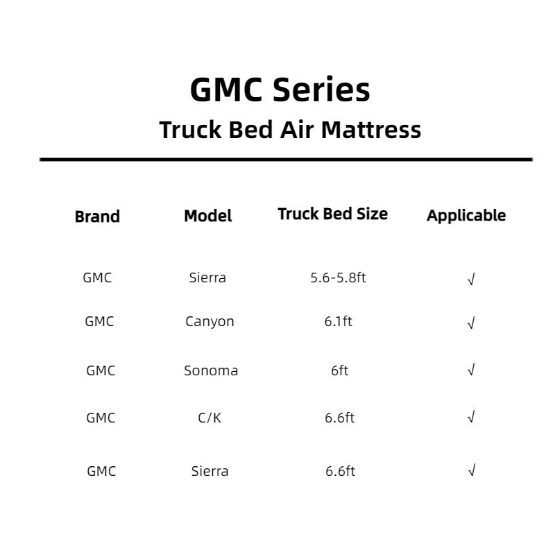 DikaSun GMC  5.5-5.8ft | 6-6.5ft  Truck Bed Air Mattress