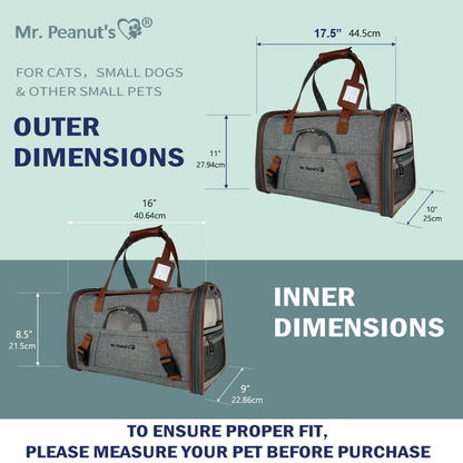 Sac de transport pour animaux de compagnie de taille standard, homologué pour les compagnies aériennes, série Or, par Mr. Peanut