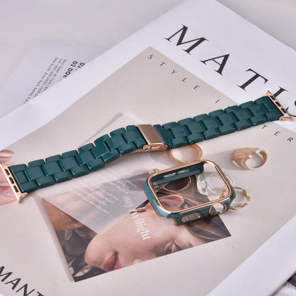 Bracelet en résine avec étui pare-chocs pour Apple Watch 40mm et 44mm