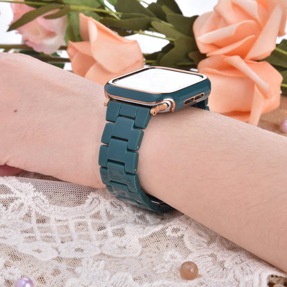 Bracelet en résine avec étui pare-chocs pour Apple Watch 40mm et 44mm
