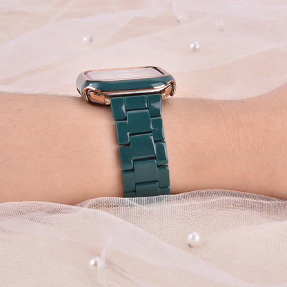 Bracelet en résine avec étui pare-chocs pour Apple Watch 40mm et 44mm