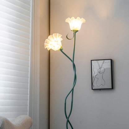 Calla Flower Floor Lamp Matte Green Floral Standing Light