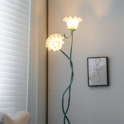 Calla Flower Floor Lamp Matte Green Floral Standing Light