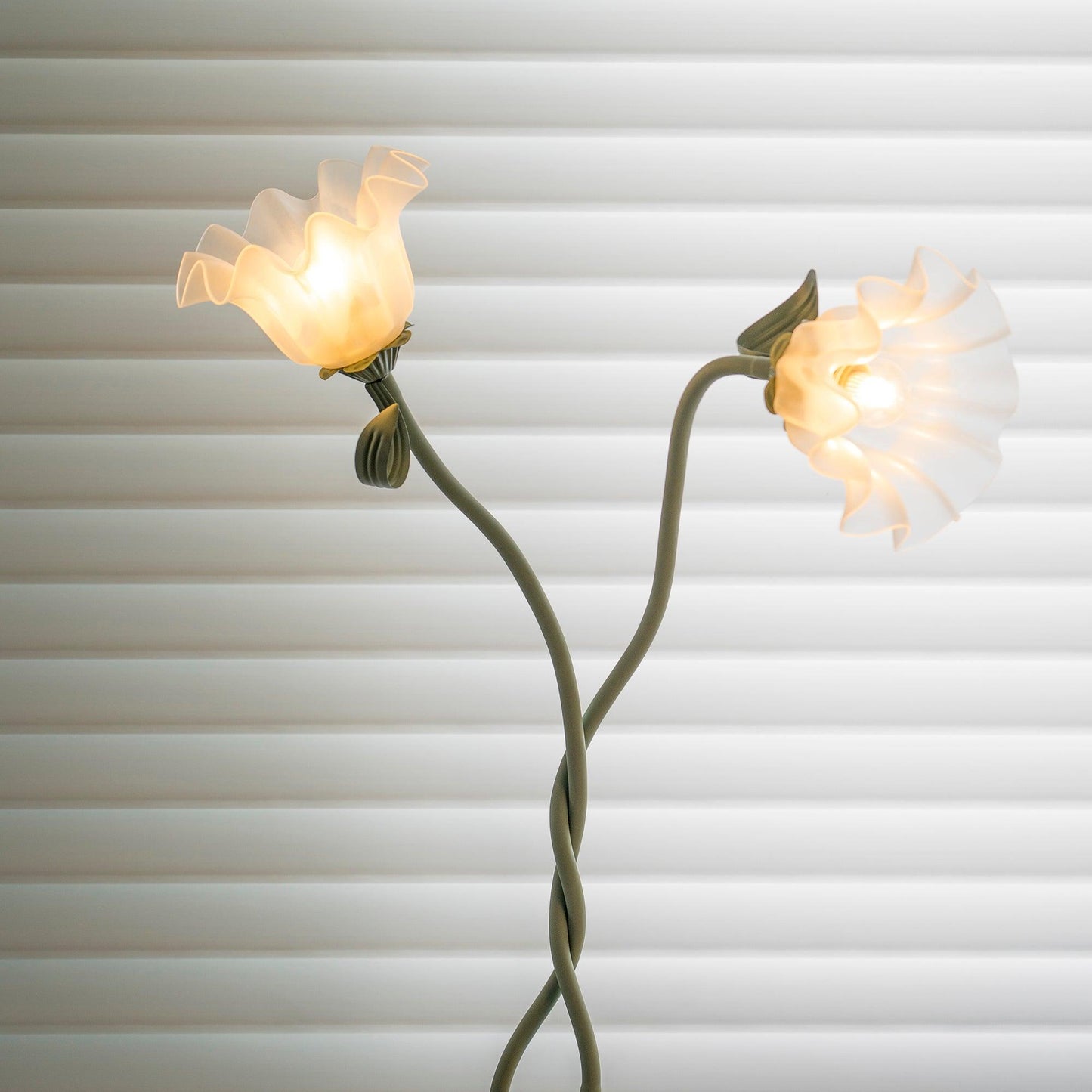 Calla Flower Floor Lamp Matte Green Floral Standing Light